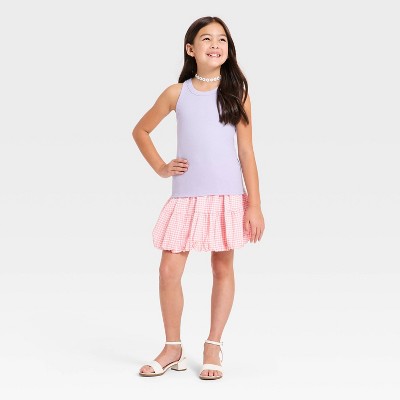 Детские Cat & Jack Girls' Ribbed Tank Top - Cat & Jack™ White M: Sleeveless, Fitted, Pullover — фото 3