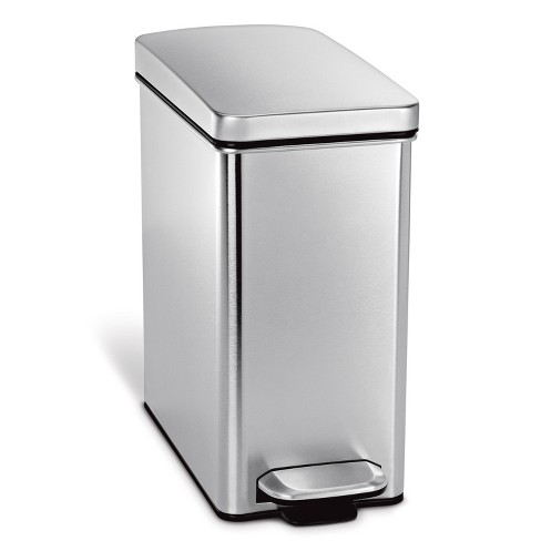 Simplehuman 45l Rectangular Step Trash Can With Liner Pocket Brushed  Stainless Steel : Target