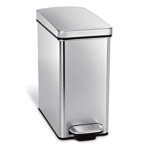 simplehuman 38-Liter Brushed Stainless Steel Kitchen Trash Can with Lid  Indoor in the Trash Cans department at