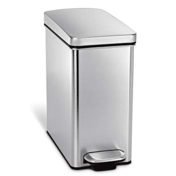 simplehuman 10L Profile Step Trash Can Brushed Stainless Steel