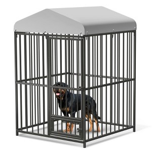 Large Outdoor Dog Kennel with Weatherproof, Dog Playpen Outdoor, Covered Dog Outside Kennel, for Medium and Large Dogs, Easy Assembly - 1 of 4