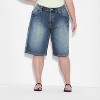 Women's Embellished Skater Mid-Rise Denim Shorts - Wild Fable™ Blue Denim - 2 of 3