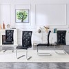 KTMBDW Faux Leather Metal Frame Dining Chairs,Modern Retro Alligator Skin Upholstered Dining Chairs for Kitchen,Living Room - 4 of 4