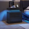 Lyngins 2 Drawers Nightstand with Multi-Color Adjustable LED Lights,End Table for Bedroom,Living Room - 2 of 4