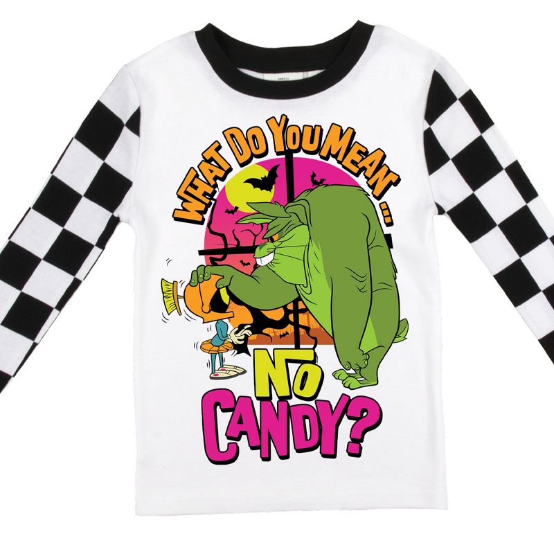 Looney Tunes "What Do You Mean There's No Candy?" Checker Pattern Youth Boy's Long Sleeve Pajama Set, 4 of 5