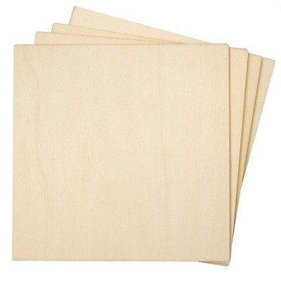 36-Pack Unfinished Wood Square Cutout Pieces for DIY Crafts, 5 Inches