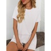 Women's Ribbed Pajama Set Short Sleeve Short Pant Lounge Wear Soft - 4 of 4