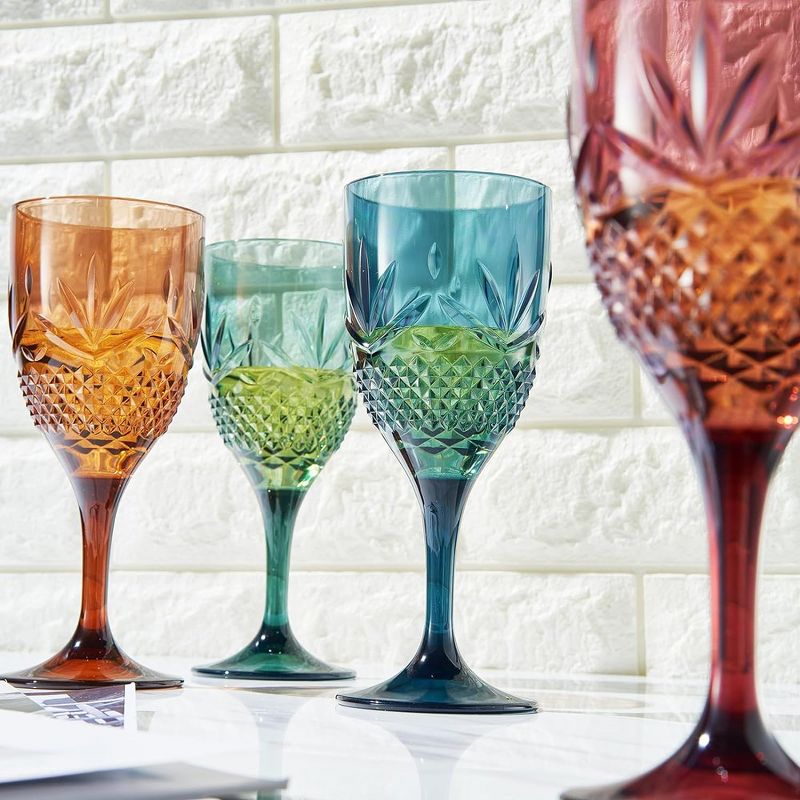 Khen's Shatterproof Muted Colored Wine Glasses, Luxurious & Stylish, Unique Home Bar Addition - 4 pk, 4 of 8