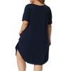 Agnes Orinda Women's Plus Size Solid V Neck Short Sleeve Lace Trim Hem Nightgowns - 4 of 4