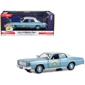 1978 Plymouth Fury Slicktop Blue Metallic w/White Top "Nevada Highway Patrol" "Hot Pursuit" 1/24 Diecast Model Car by Greenlight - 1 of 3