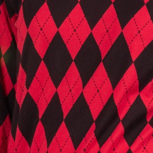 argyle black & red