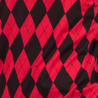 argyle black & red