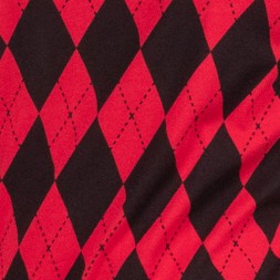 argyle black & red