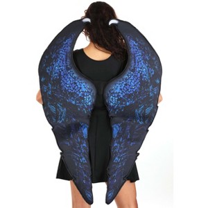 HalloweenCostumes.com One Size  Adult Disney Villains Maleficent Halloween Costume Wings Accessory, Blue/Black - 1 of 4