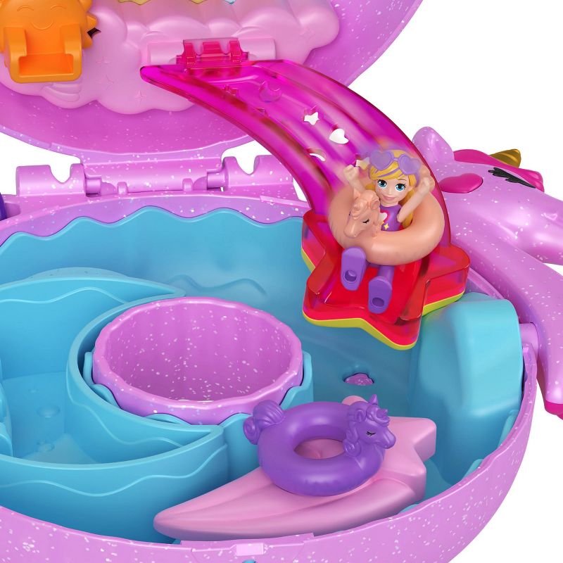 Polly Pocket Sparkle Cove Adventure Unicorn Floatie Compact Playset, 6 of 8