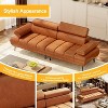 3-Seater Sofa Bed, Faux Leather Futon Sleeper Couches, Adjustable Backrests and Armrest Headrests with Split Two Separate Sectional Sofas - 3 of 4