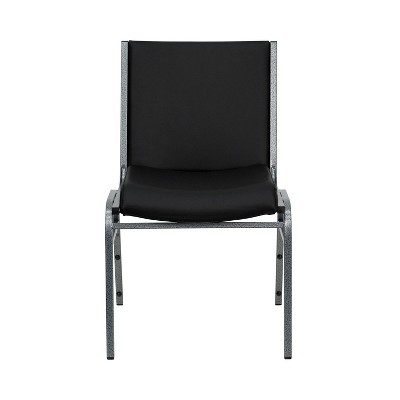 Heavy Duty Black Vinyl Metal Stackable Side Chair