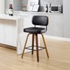 Bekrvio 26"/29” Swivel Bar Stools Set of 4, Upholstered Faux Leather Barstools with Back, Bar Chairs Island Stools for Kitchen Counter - 2 of 4