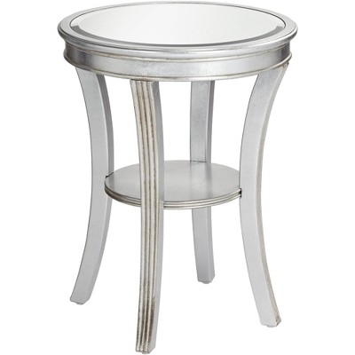 Coast to Coast Brookhurst 20" Wide Kenney Silver Leaf Round Accent Table