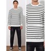 Lars Amadeus Men's Crew Neck Long Sleeves Color Block Striped Pullover Sweatshirts - 4 of 4