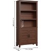 5-tier Bookcase with 2 Doors and 1 Drawer, Modern Pantry Cabinet with Adjustable Shelves, Wooden Storage Cabinet for Living Room, Study, Home Office - 2 of 4