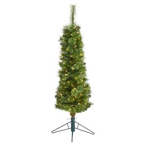 Nearly Natural 4' Green Pencil Prelit LED Multifunction Light Artificial Christmas Tree - 1 of 1