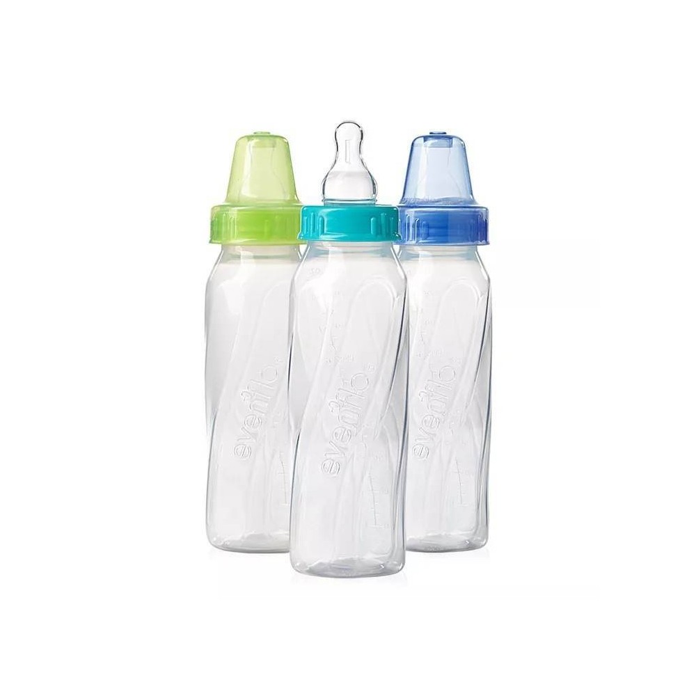 Photos - Baby Bottle / Sippy Cup Evenflo Feeding Classic Clear Plastic Baby Bottles - 8oz/3pk 