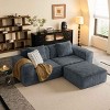 2-Seat Combination Modular Sofa, Oversized Sofa with 1 Ottoman, Flexible Configuration Sofa with Corduroy Fabric and Foam Filling-Baofuwish - 2 of 4