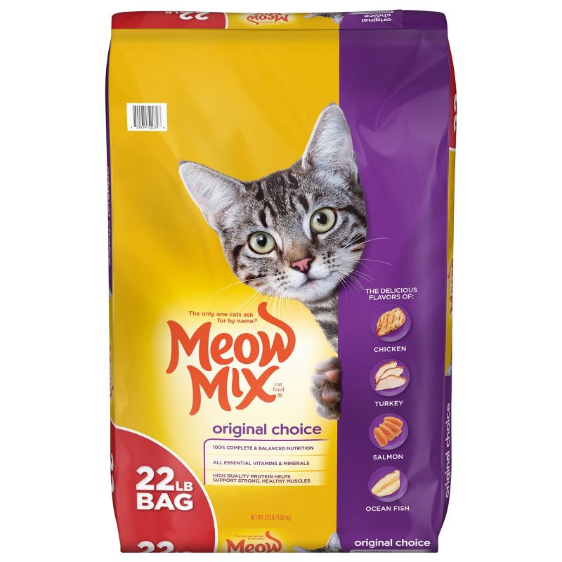 Meow Mix Original Choice with Flavors of Chicken, Turkey, Salmon & Ocean Fish Adult Complete & Balanced Dry Cat Food, 1 of 6