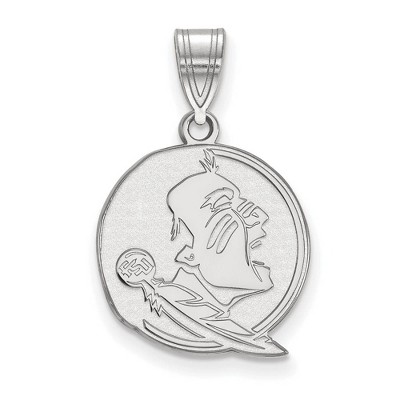 Black Bow Jewelry 14k White Gold Florida State Seminoles NCAA Medium Pendant