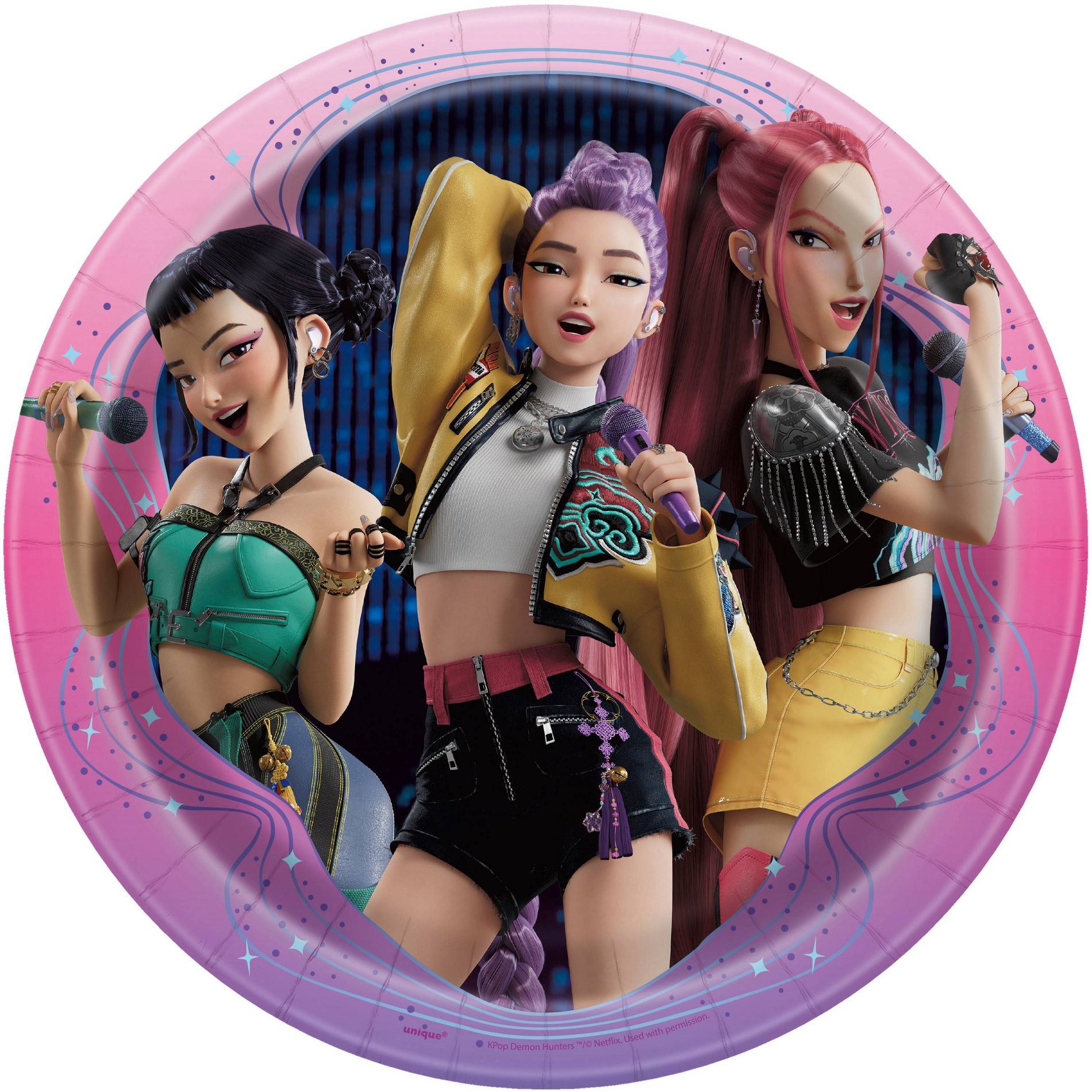 KPop Demon Hunters Round 9" Disposable Dinner Plates 8ct