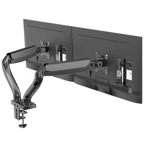 Dual Monitor Arm for Desk Black Dual Monitor Stand For Desk Adjustable Arms for 2 Monitors Uncaged Ergonomics - 1 of 4