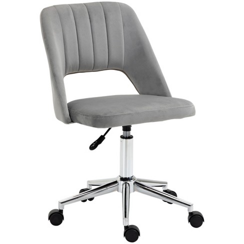 Costway Mid Back Armless Office Chair Adjustable Swivel Fabric Task Desk  Chair