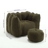 Bean Bag Sofa Couch With Ottoman,Bean Bag Chairs For Adult, Individual Sofa Chair With Footstool And Armrests For Living Room Lounge-Cuddlewood - 4 of 4