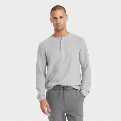 thumbnail image 2 of Goodfellow & Co Men's Royal Burgundy Textured Henley Shirt – Long Sleeve, Standard Fit, S-XXL 2 of 5
