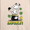 Women's - Peanuts - Lucky Lightweight French Terry Wide Neck Long Sleeve Shirt - 2 of 4