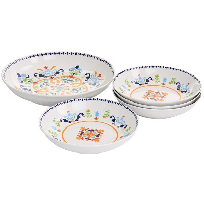 Gibson Home White Ceramic 2-Piece Pasta Bowl Set