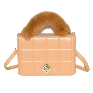 Ladies Handbag with Faux Fur Handle - 1 of 4
