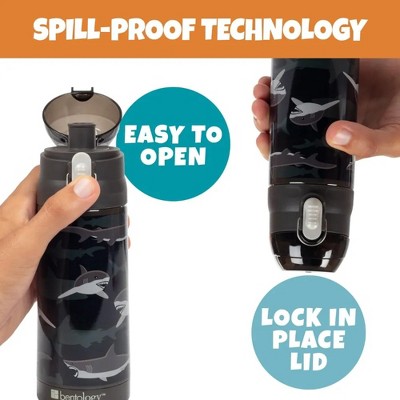 Bentology Shark Themed Stainless Steel Insulated Kids Water Bottle