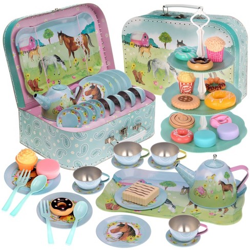 Jewelkeeper 42 Piece Tea Party Set For Little Girls, Blue : Target