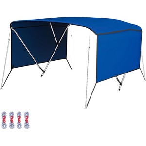 3 Bow Bimini Tops for Boat, Boat Canopy with 2 Removable Side Curtains, 4 Adjustable Windproof Ropes, Marine Grade Canvas for Sun Protection - 1 of 4