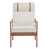 Homy Casa Mid Century Upholstered Accent Chair with Solid Wood Frame and High Back Cushion for Living Room or Bedroom, Cream - 4 of 4