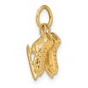 Black Bow Jewelry 14k Yellow Gold 3D Pair of Ice Skates Charms - 2 of 4
