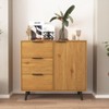 VYNXARIA Natural Wood Storage Cabinet: 3 - Drawer, Adjustable Shelf for Every Space - 2 of 4