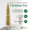 Home Heritage 7 Foot Prelit Artificial Pencil Christmas Holiday Tree with White LED Lights, Folding Metal Stand and Easy Assembly - image 2 of 4