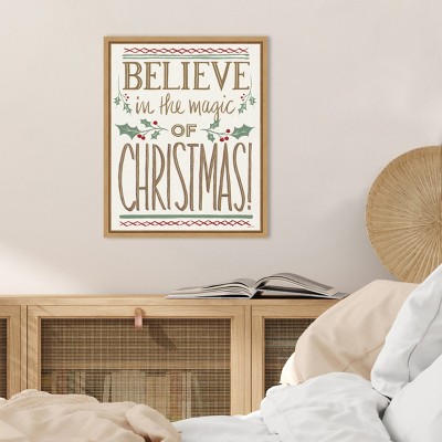 Amanti Art Believe in the Magic of Christmas by Anne Tavoletti Canvas Wall Art Print Framed 16 x 20-in.
