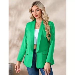 Women's Blazer Business Jacket with Flattering Fit and Single-Button Closure - 1 of 4