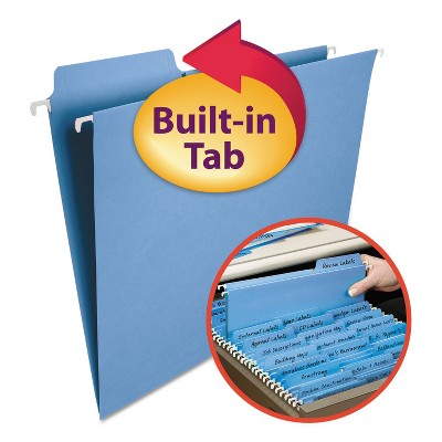 Smead FasTab Hanging File Folders Letter Blue 20/Box 64099