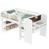 ORRD Twin Loft Bed with Desk & Bookcase, Low Bunk Bed with Storage Drawers, Blackboard & Play Area, Solid Wood, White Kids Bed, No Box Spring - 4 of 4