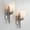 Possini Euro Design Ludlow Modern Wall Light Sconces Set of 2 Brushed Nickel Hardwire 4 1/2" Fixture White Glass for Bedroom Bathroom Vanity Reading - 2 of 4